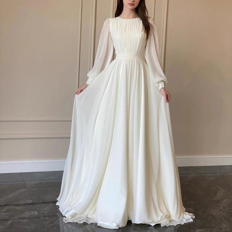 2026 Fall Long Lantern Sleeve Evening Party Dress Womens Formal Ball Gown Size