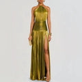 NEW - Elegant Gold Evening‎ Gown Size L
